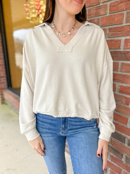 Zenana French Terry Collared Pullover (Multiple Colors Available)