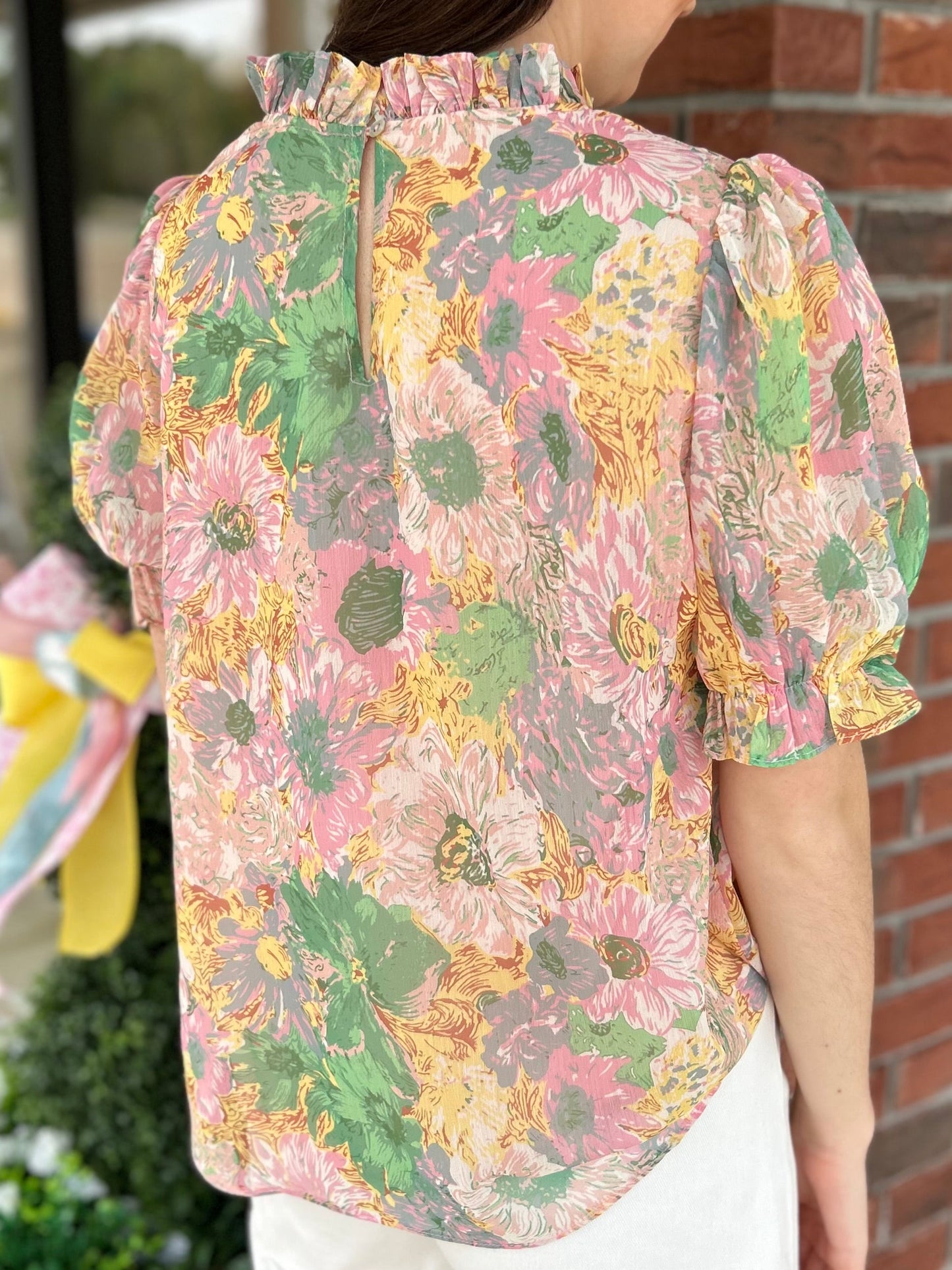 Happy Day Floral Print Top