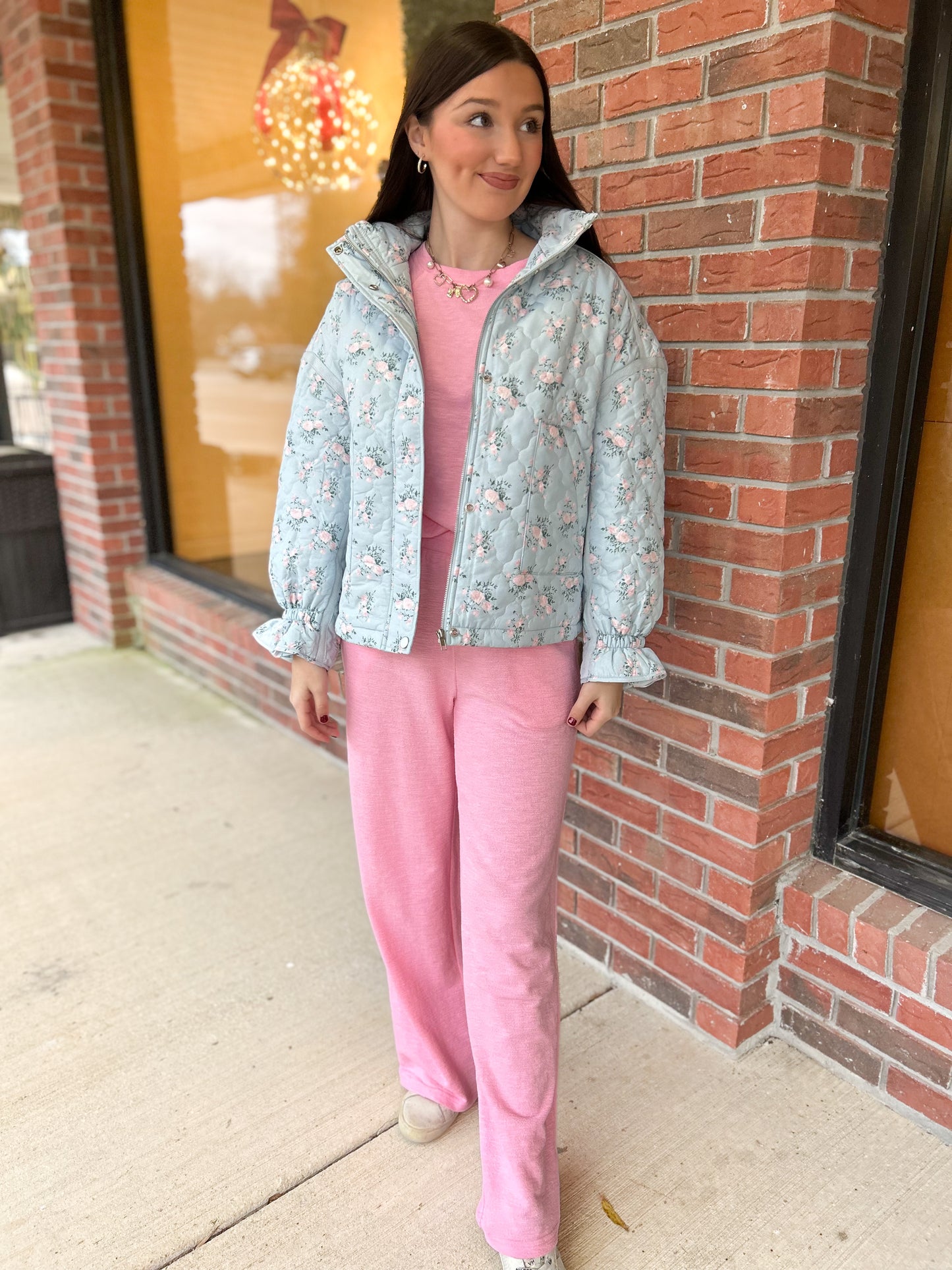 Blue Bell Floral Quilted Jacket