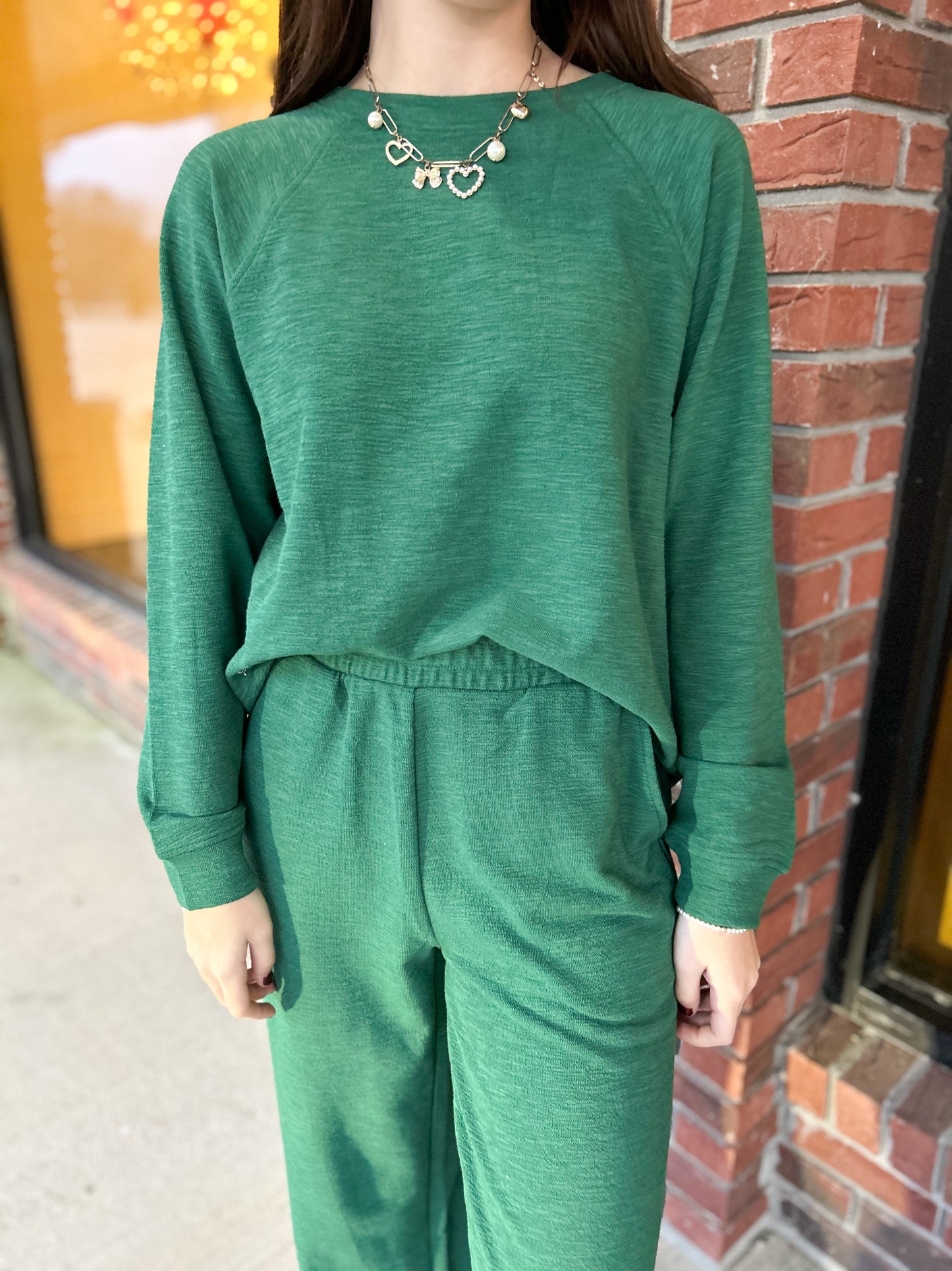 Slub Long Sleeve Top & Pants 2 Piece Set (Multiple Colors Available)