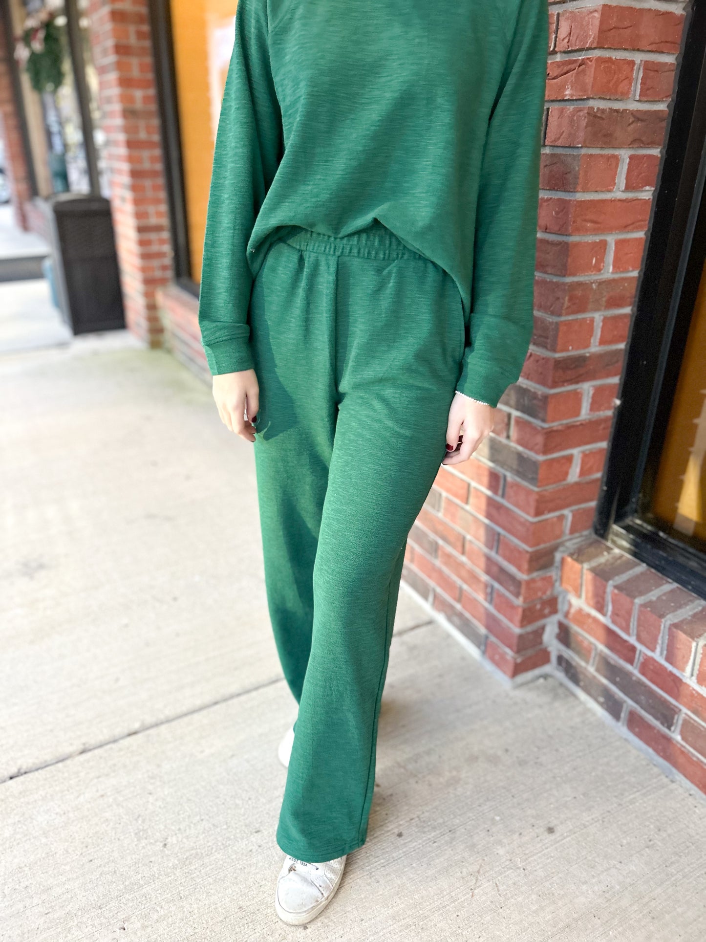 Slub Long Sleeve Top & Pants 2 Piece Set (Multiple Colors Available)