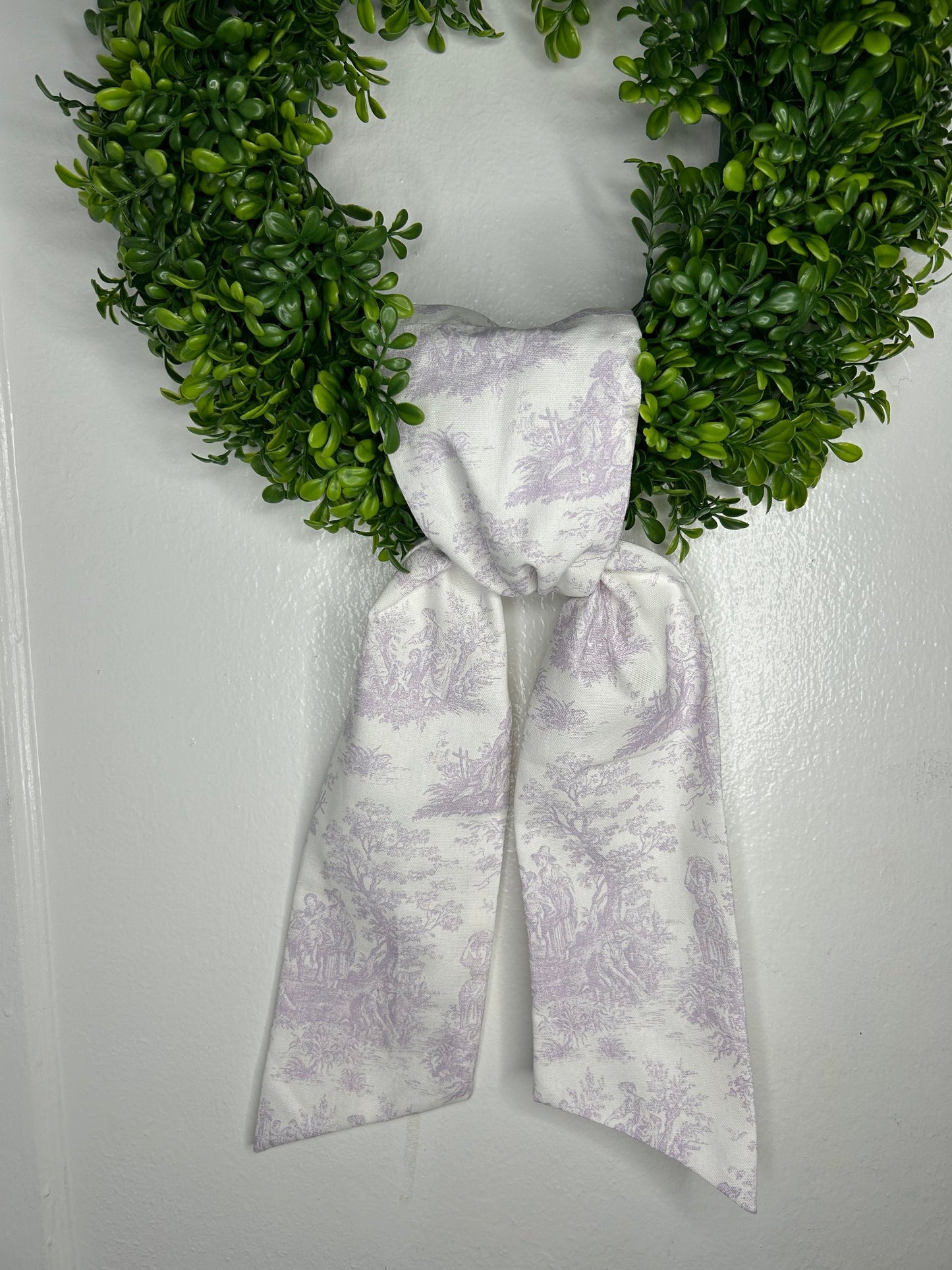 Lavender Toile Wreath Sash