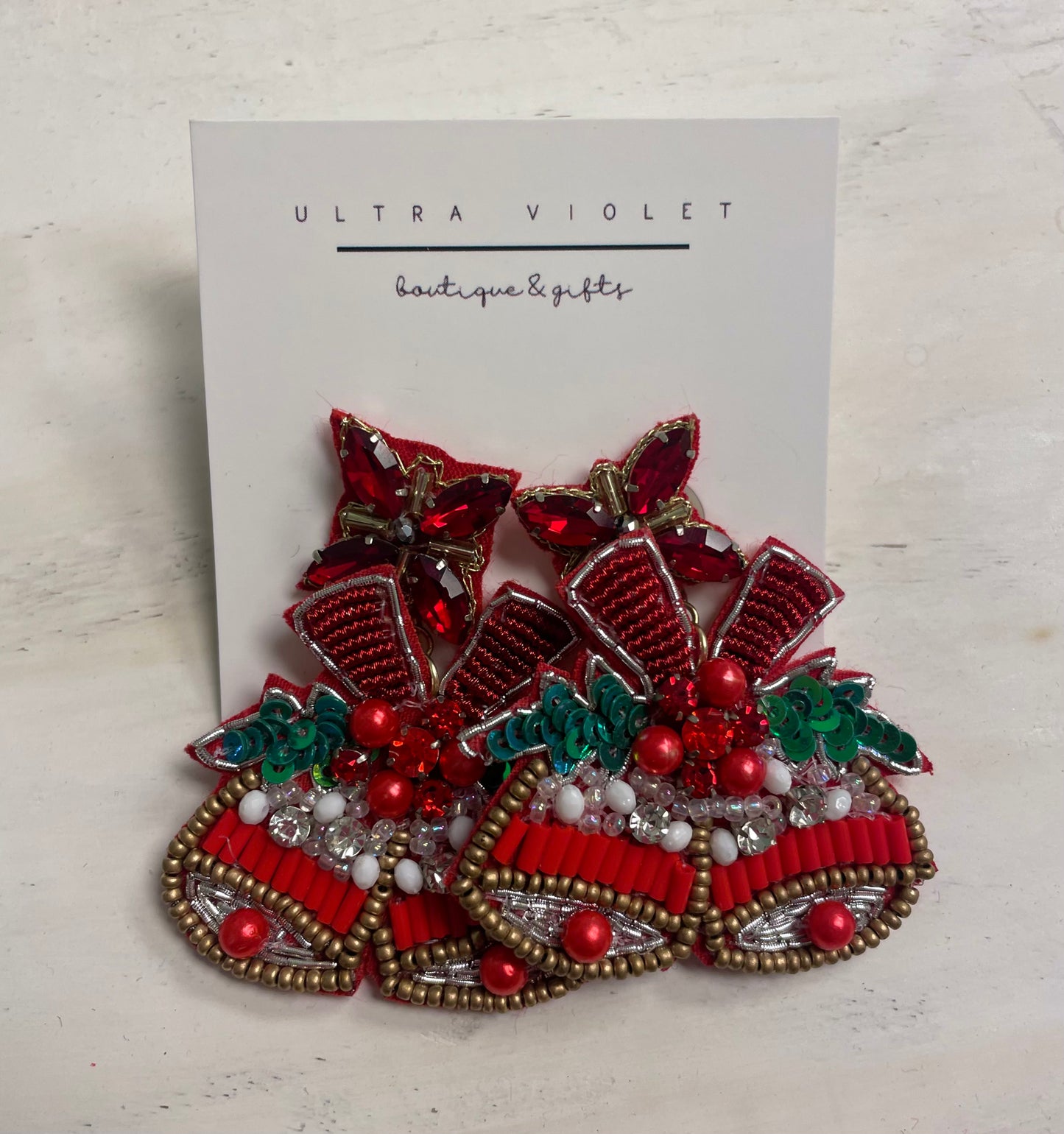 Christmas Bells Beaded Earrings