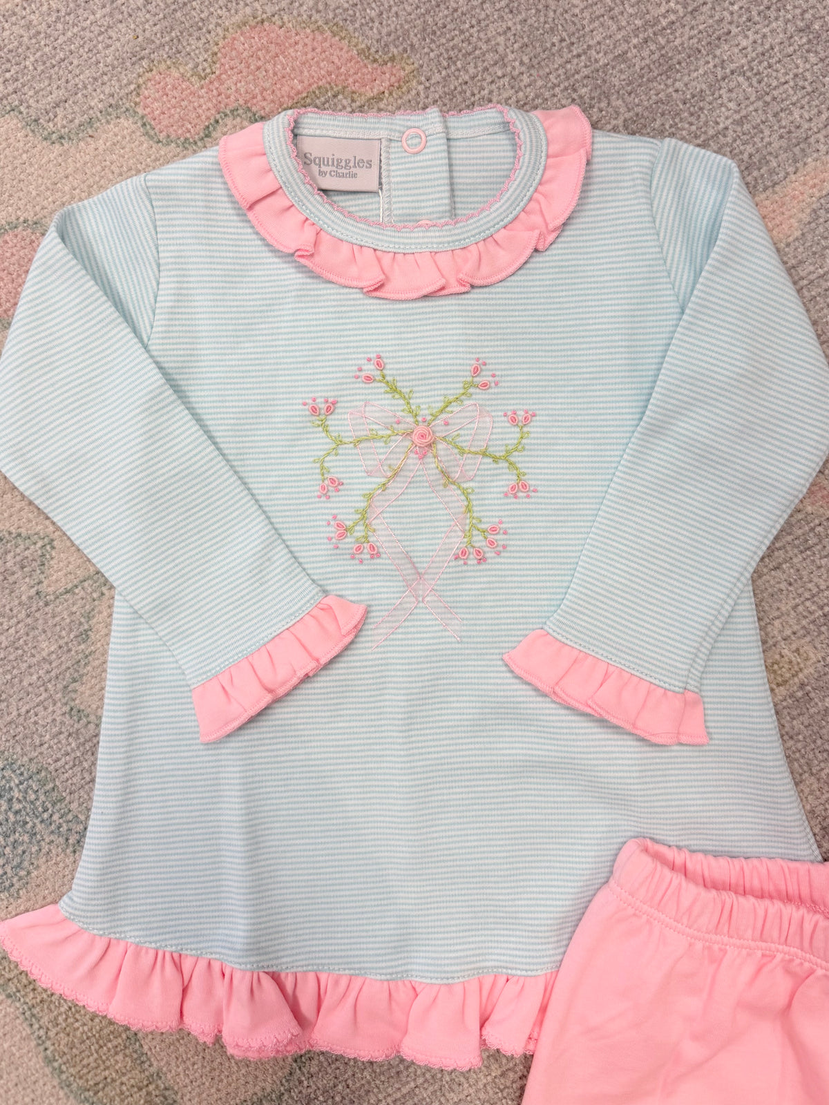 Wispy Bow Long Sleeve Top and Leggings Set