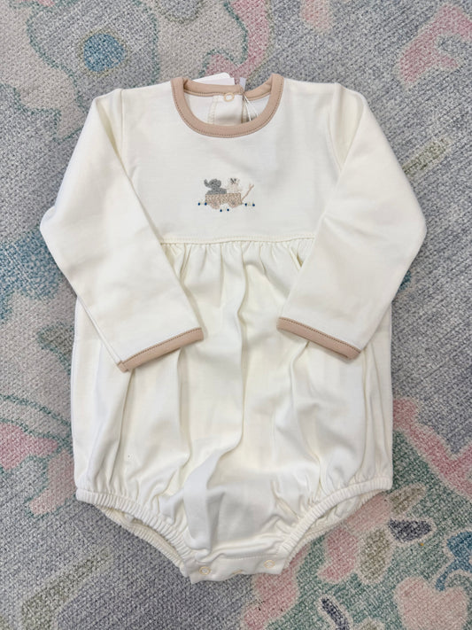Bear & Elephant in Wagon Long Sleeve Boy's Bubble