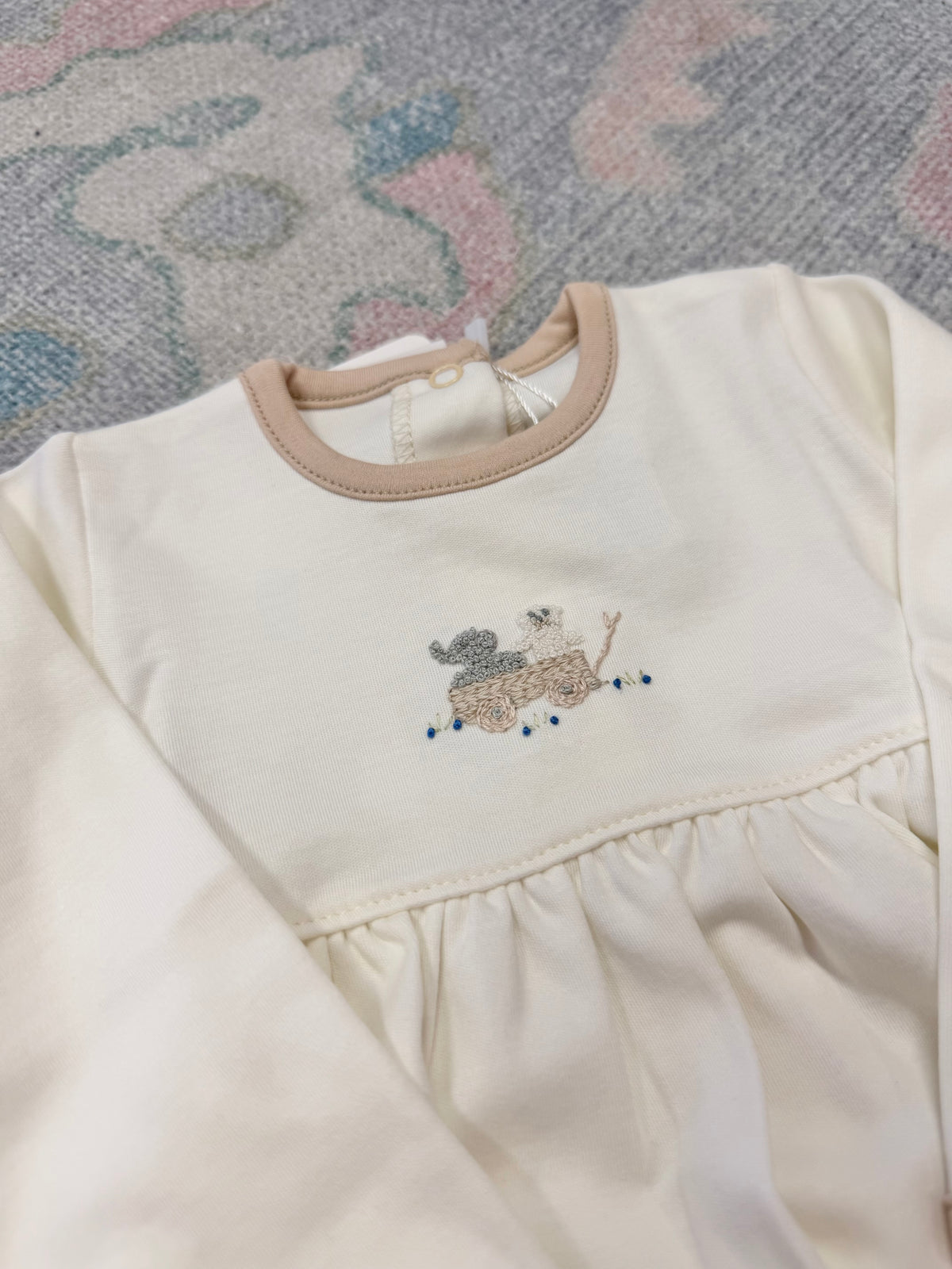 Bear & Elephant in Wagon Long Sleeve Boy's Bubble
