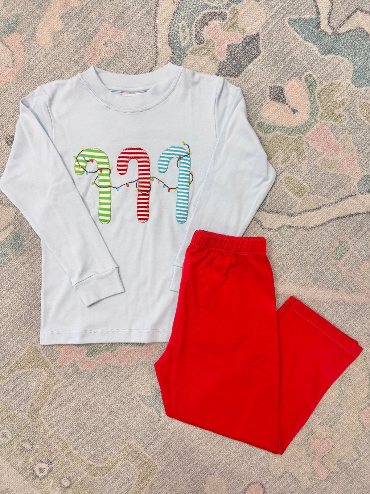 Boy's Candy Cane Light Pant Set