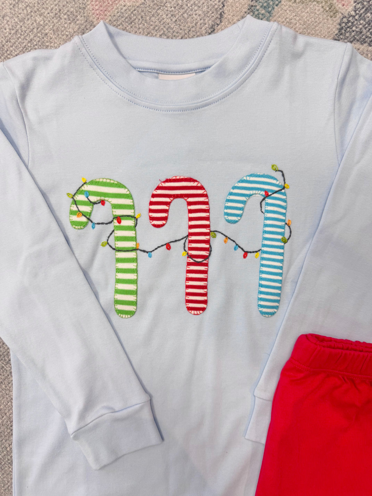Boy's Candy Cane Light Pant Set