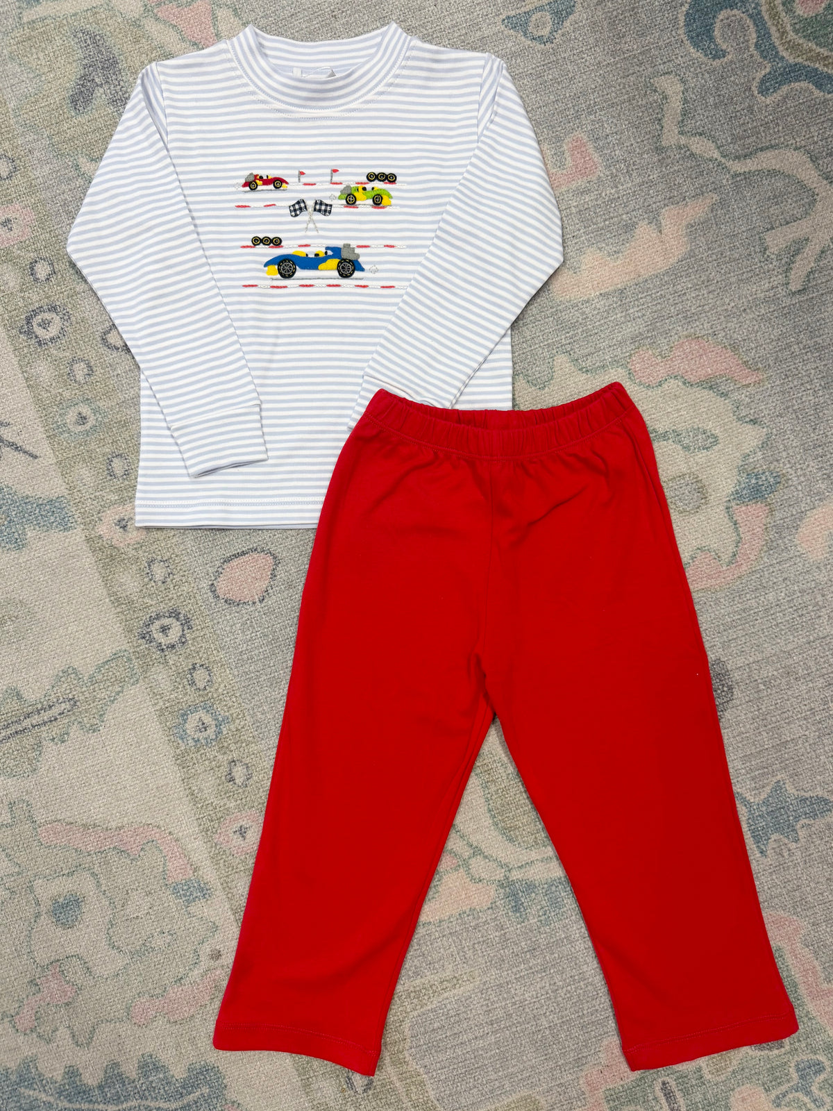 Grand Prix Boy's Set with Crew Neck Shirt