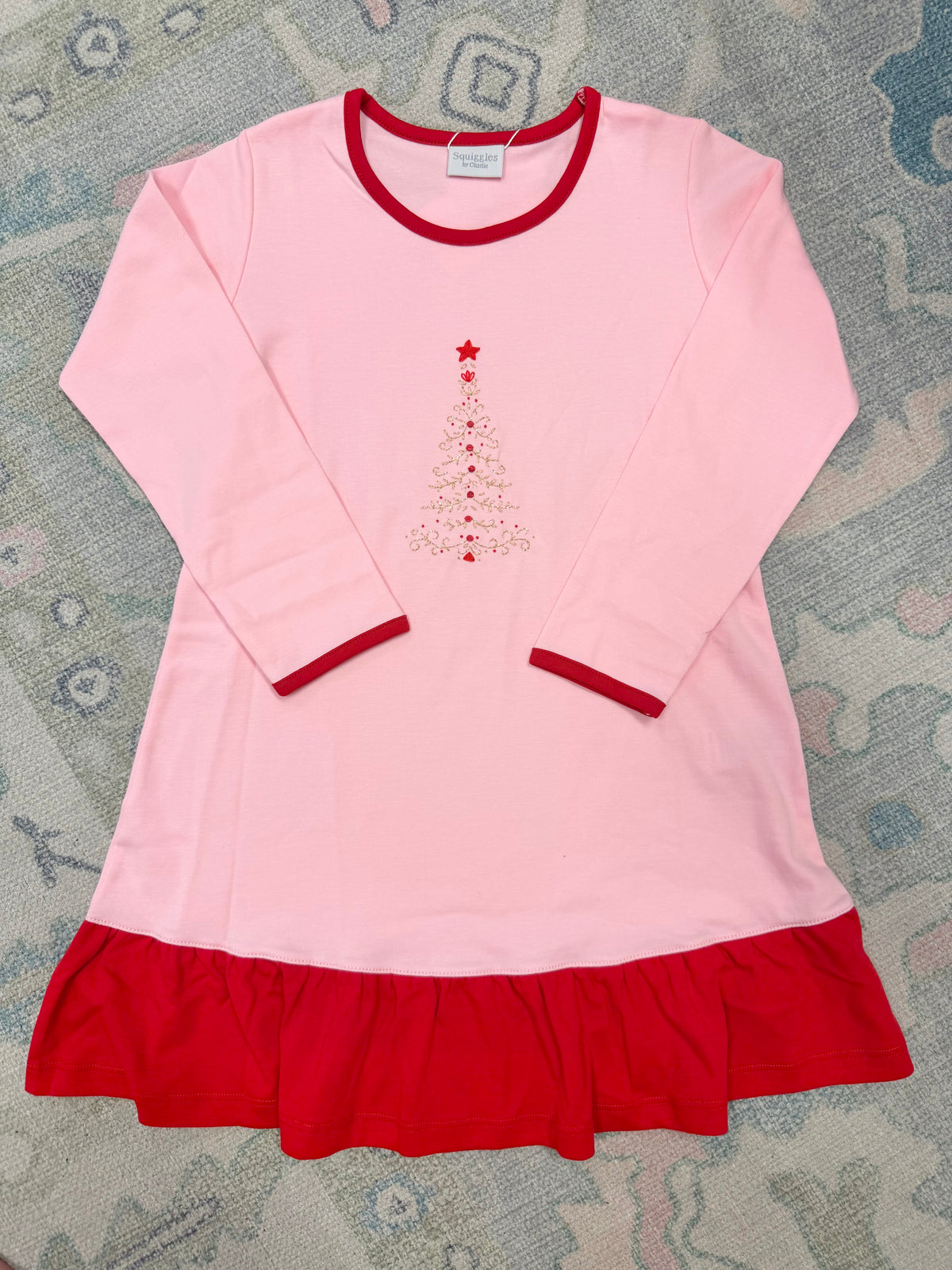 Sparkling Tree Dress With Ruffle on Hem