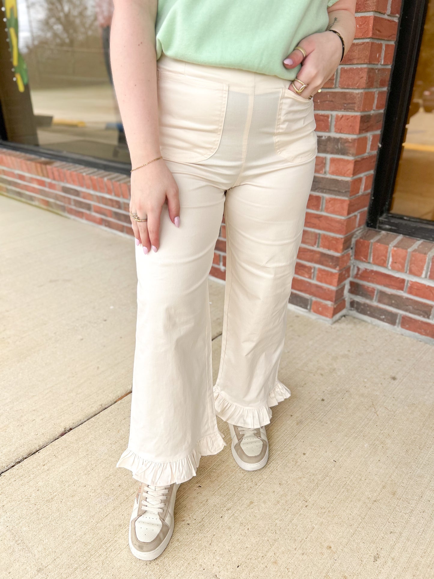 Get To It Ruffled Hem Pants