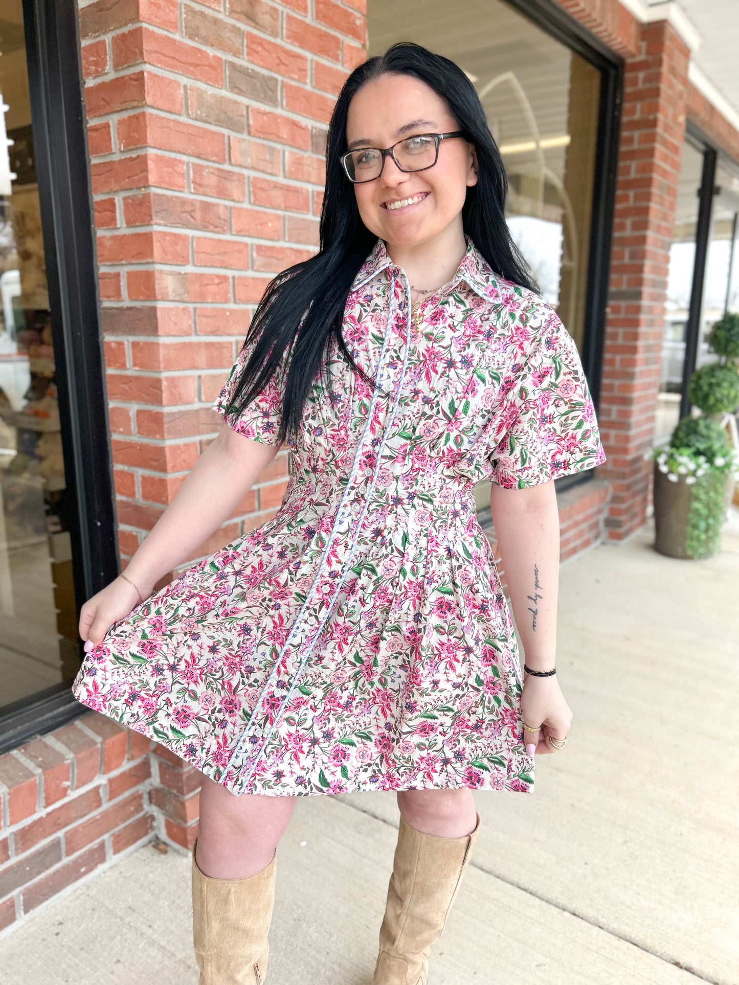 Brand New Day Button Down Mini Dress