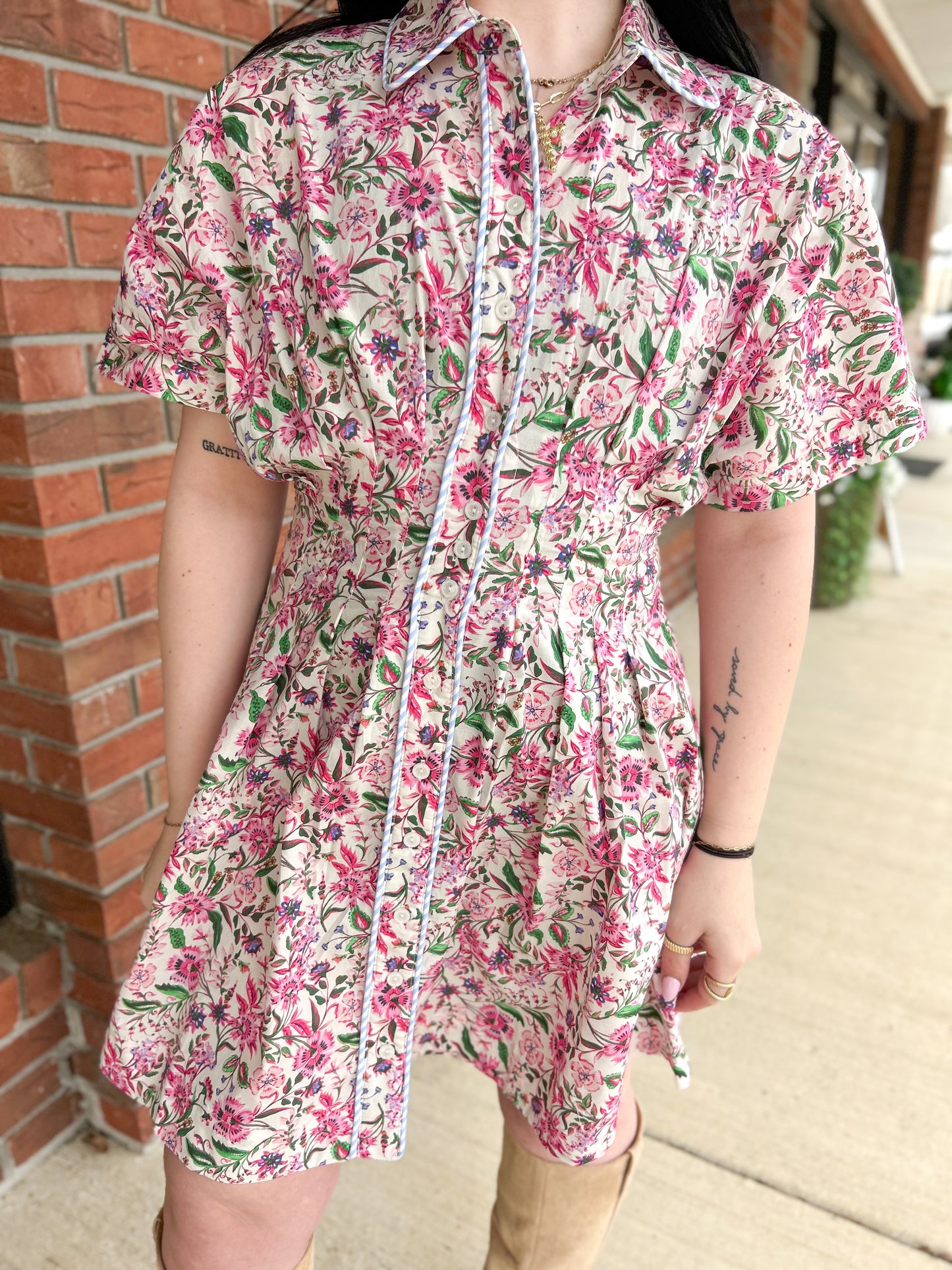 Brand New Day Button Down Mini Dress