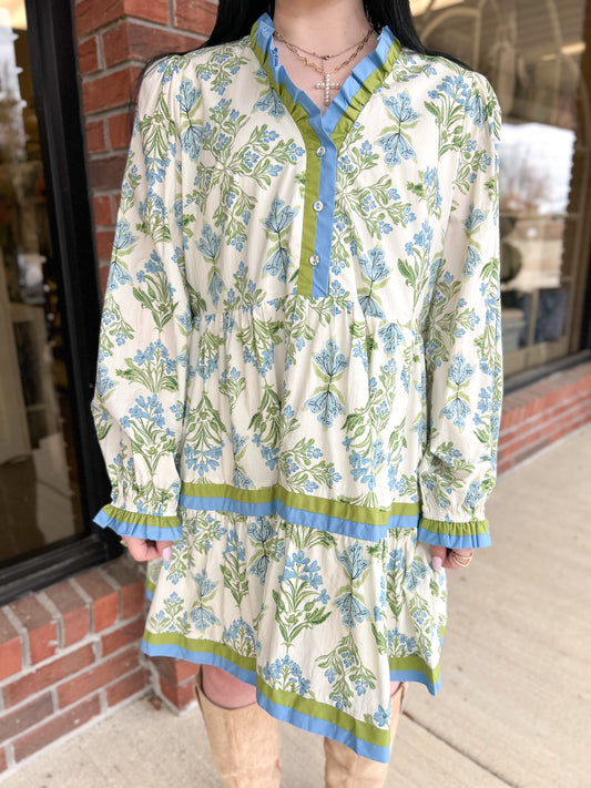 Blue Belle Long Sleeve Dress