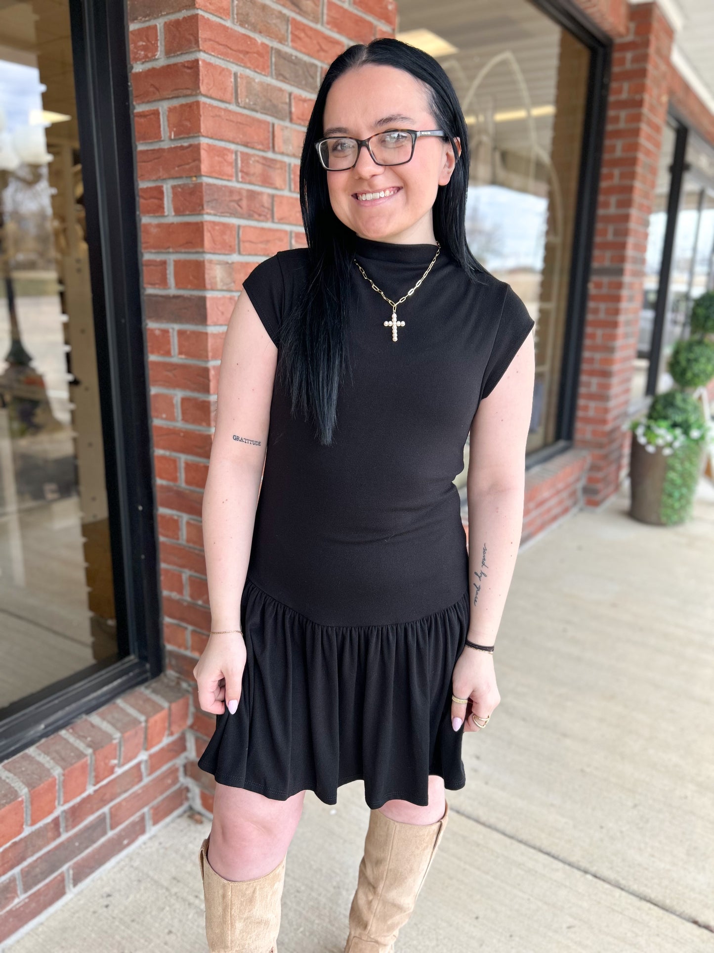 Modern Muse Mock Neck Mini Dress