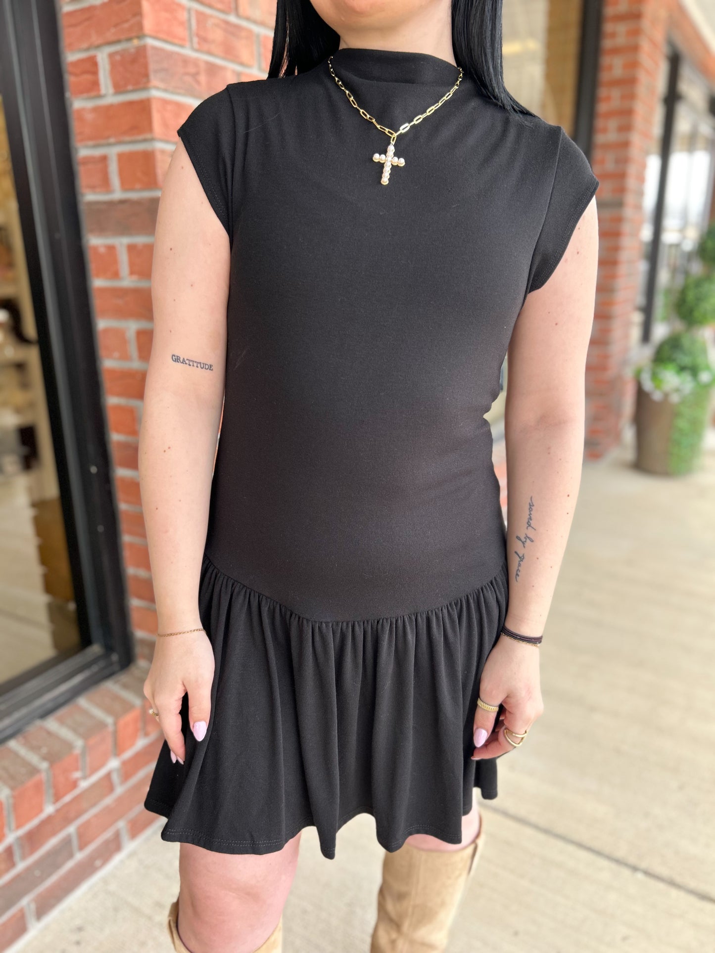 Modern Muse Mock Neck Mini Dress