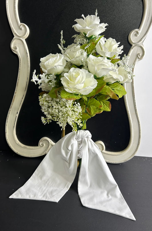 White Bouquet Sash - 44x4
