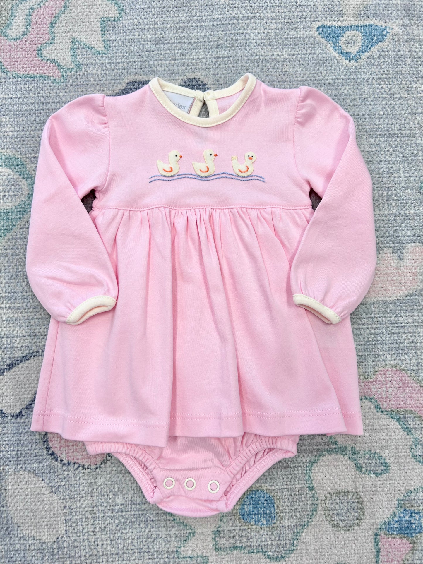 Pink Ducks Onesie Dress