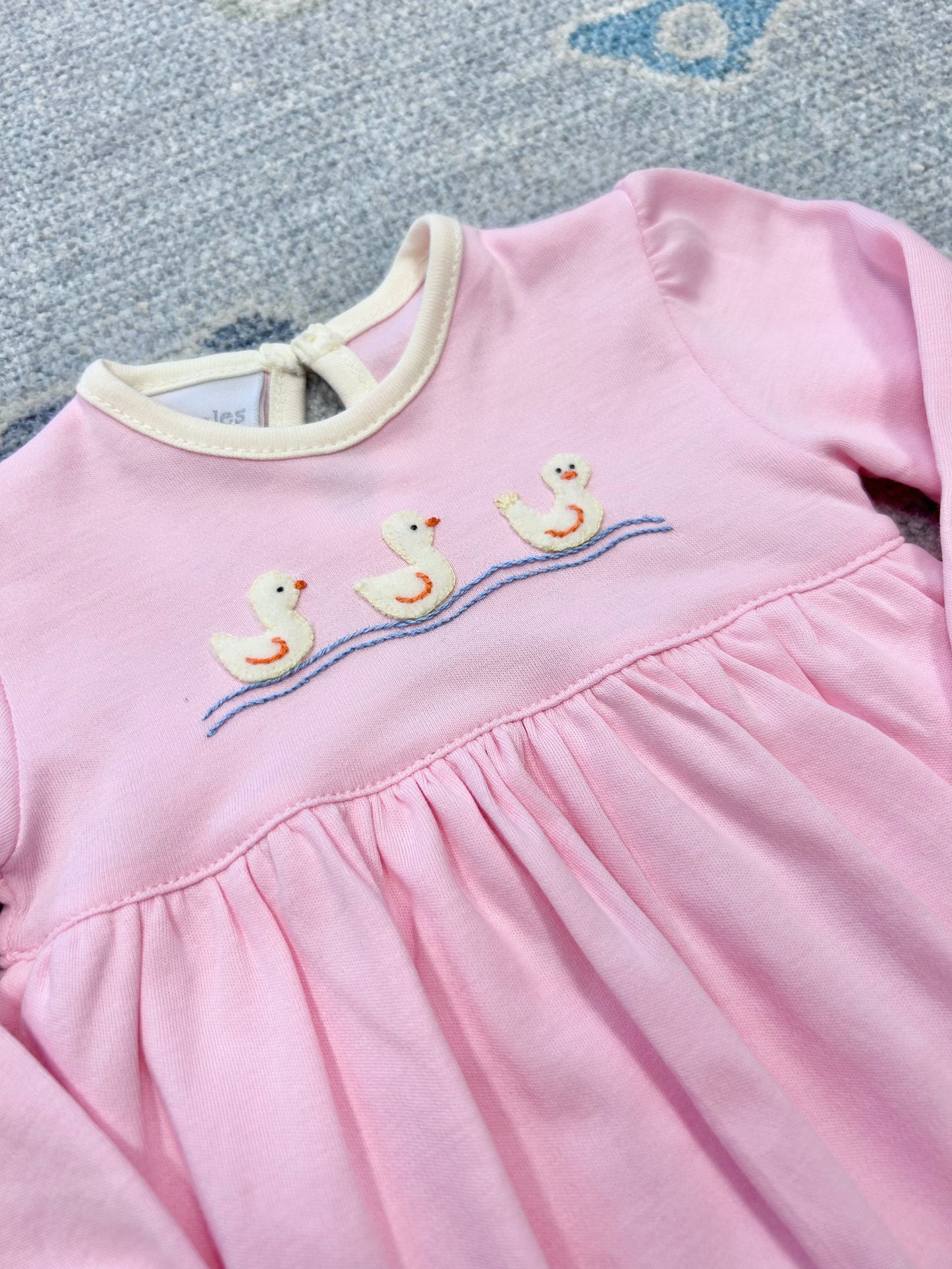 Pink Ducks Onesie Dress