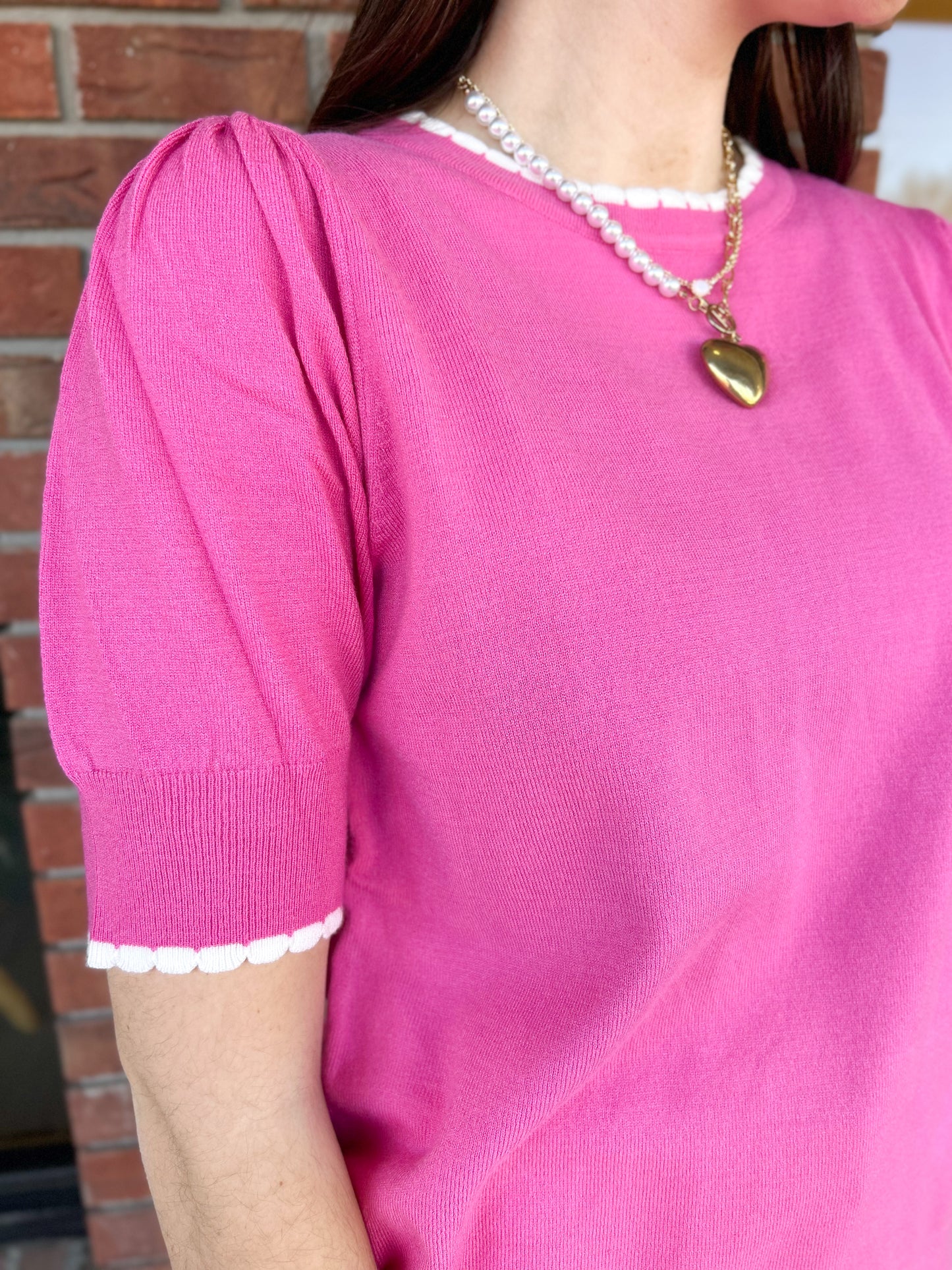 Go-Getter Pom Pom Puff Sleeve Top