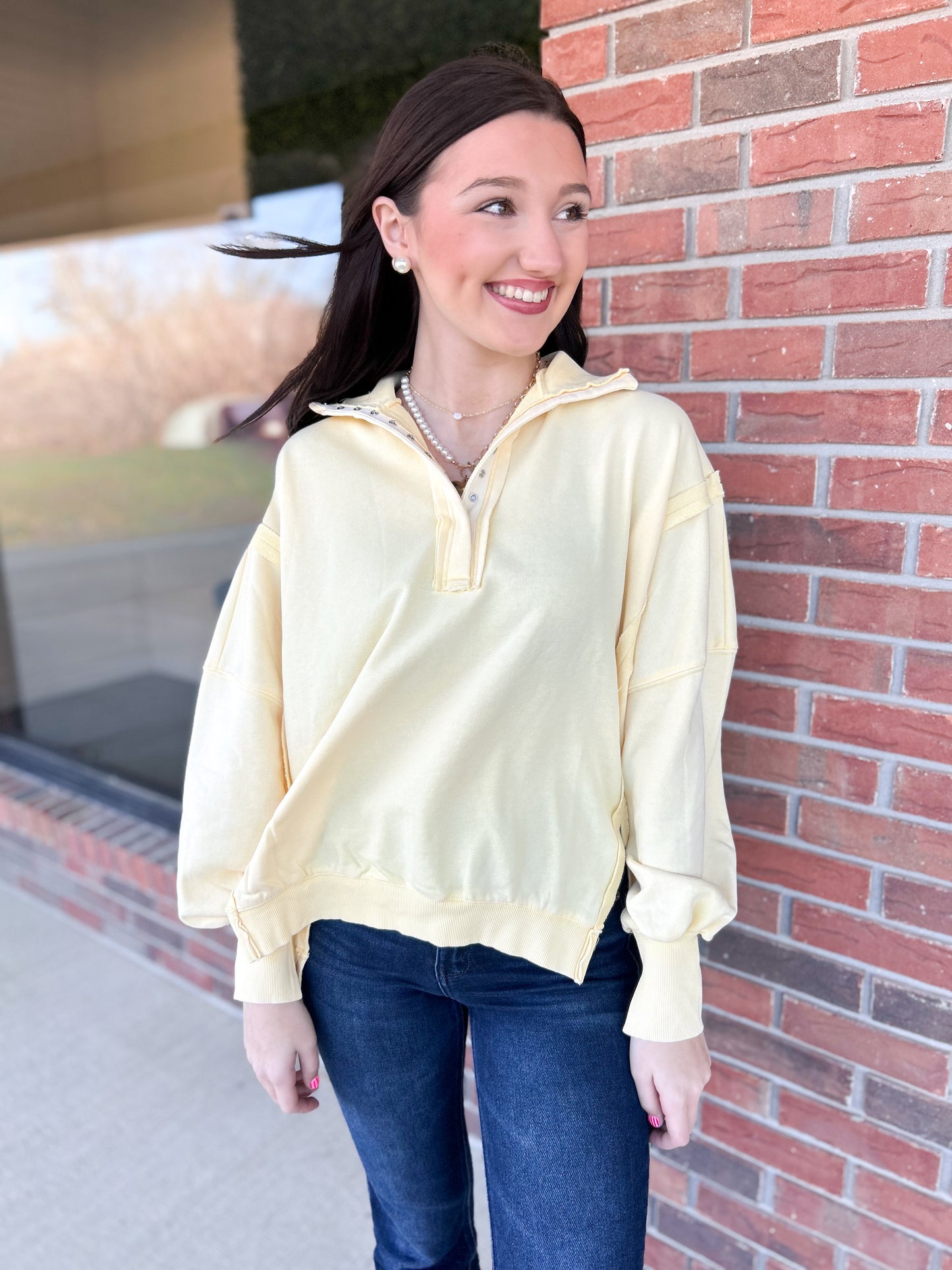Butter Me Up Yellow Pullover