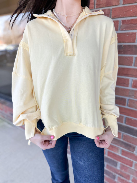 Butter Me Up Yellow Pullover