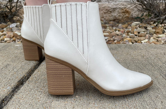 Heading Downtown Off White Ankle Boots