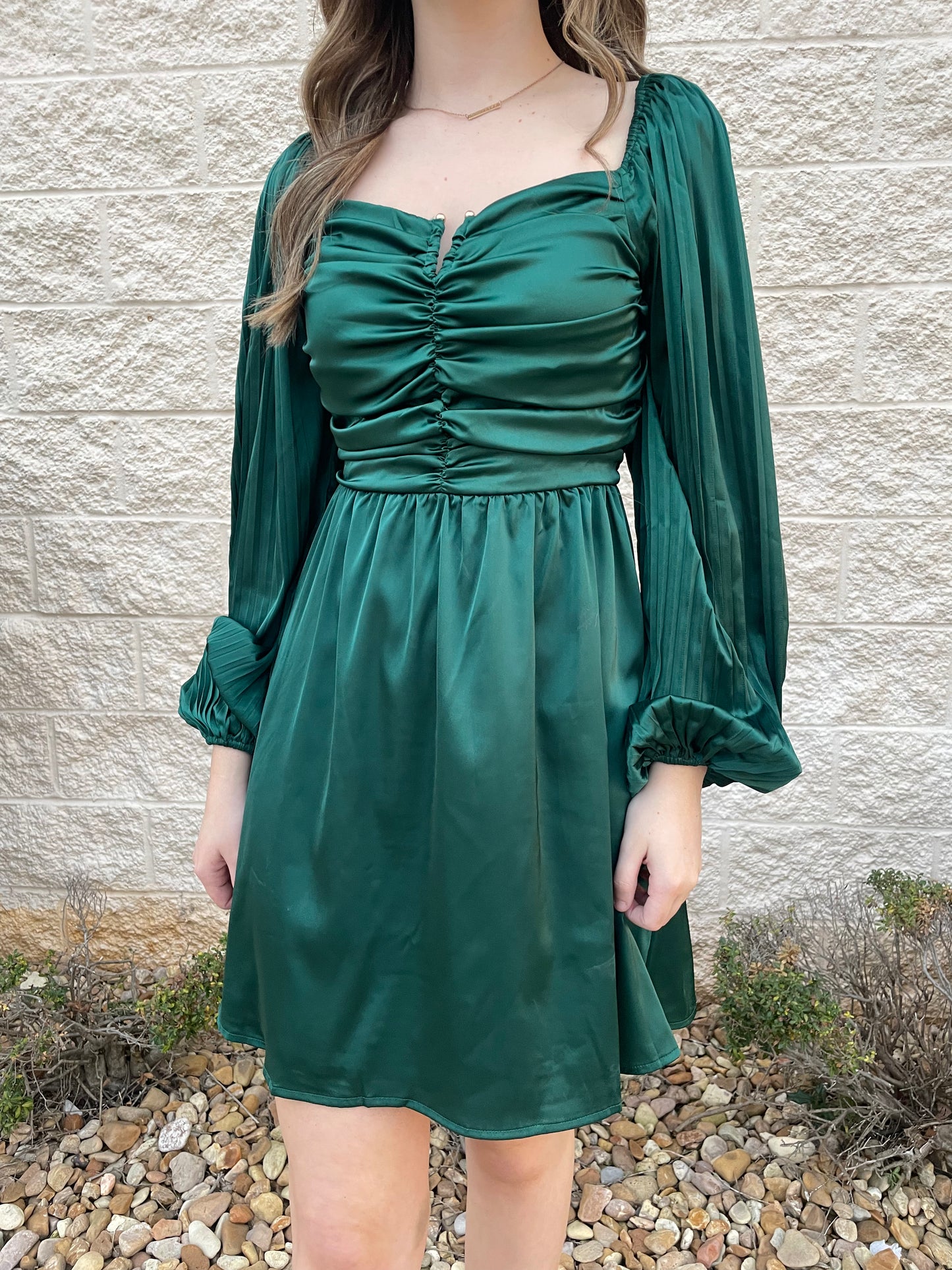 Deeper Love Green Satin Dress