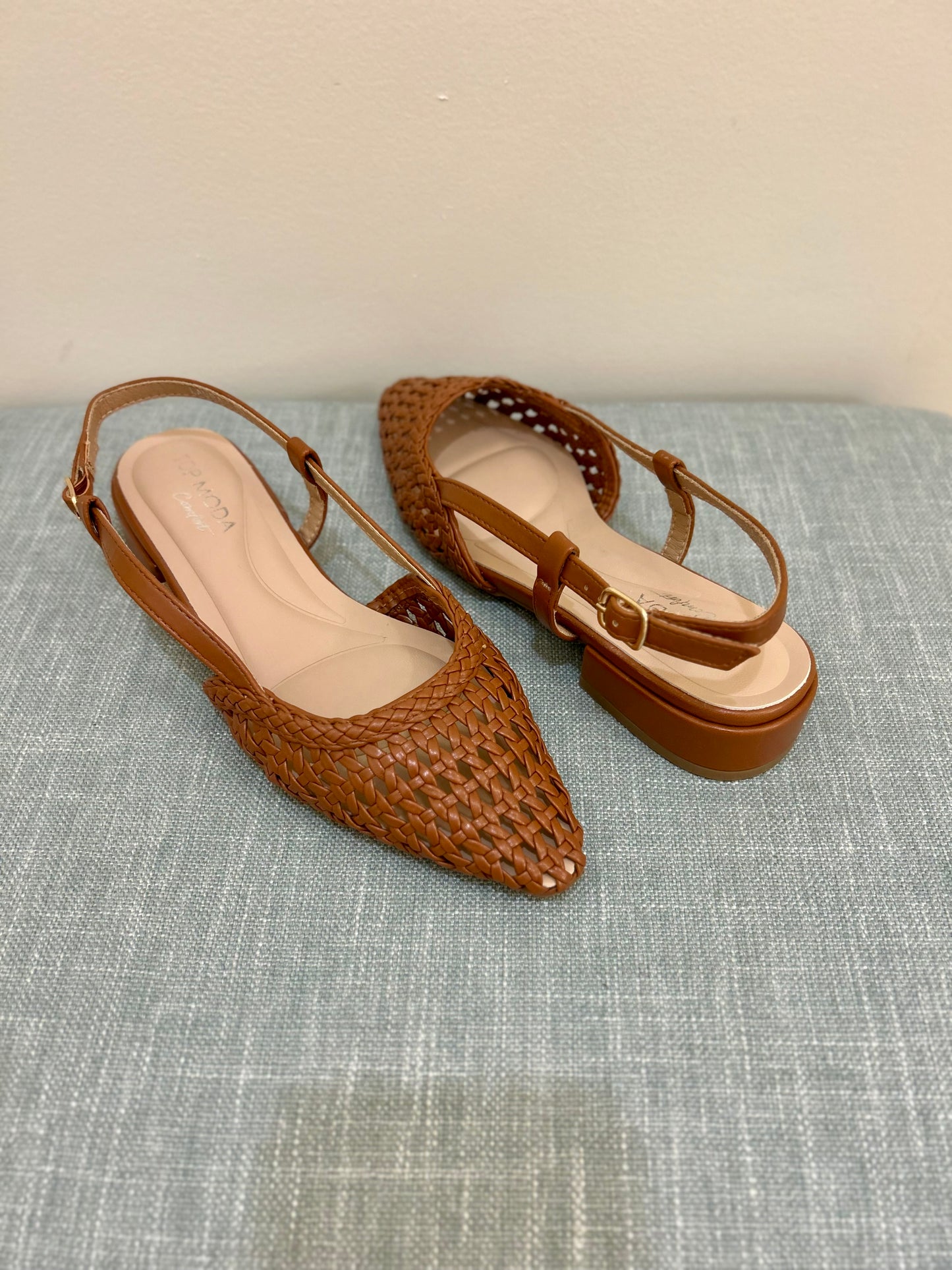 Tan Woven Flats