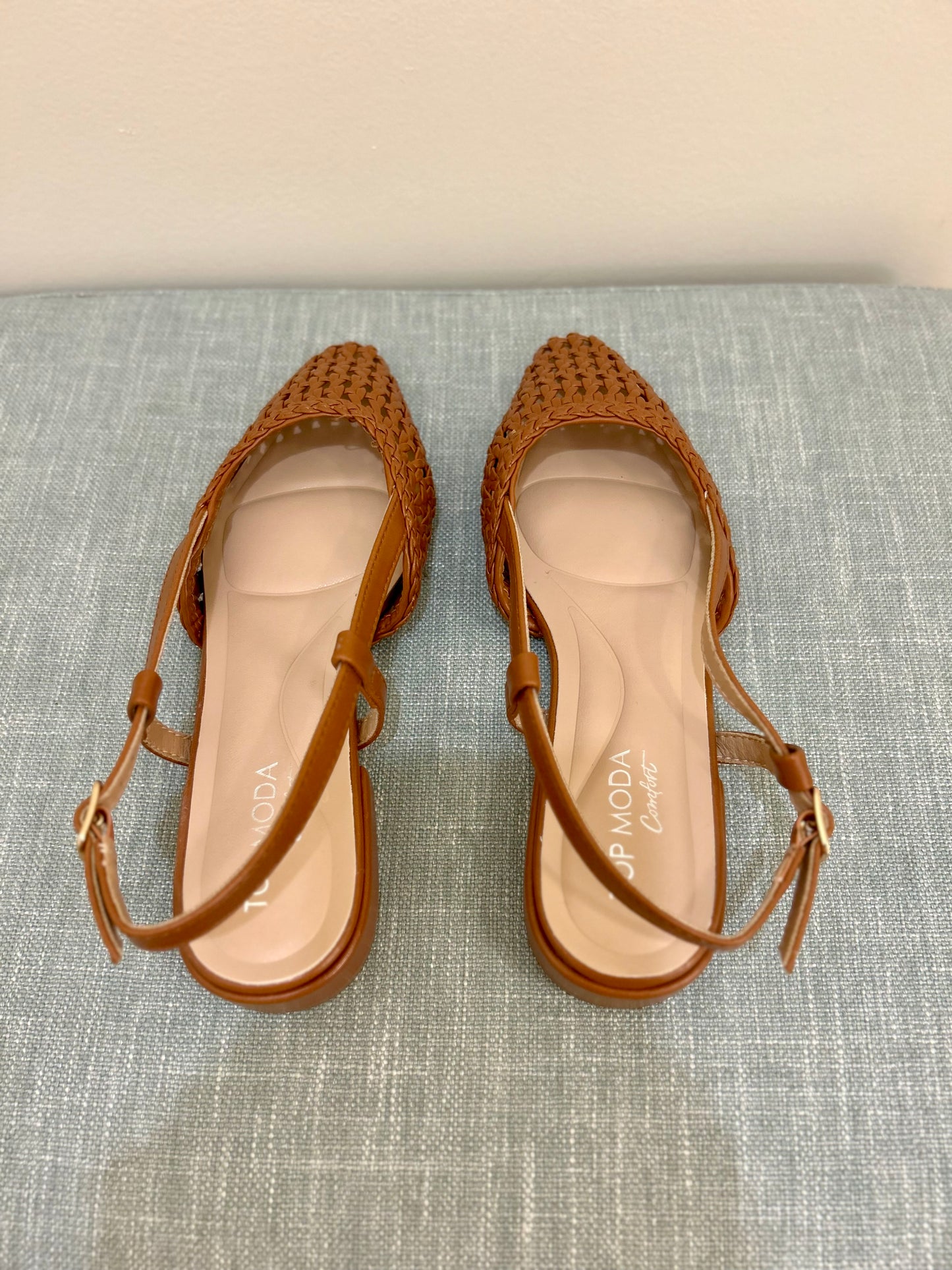 Tan Woven Flats