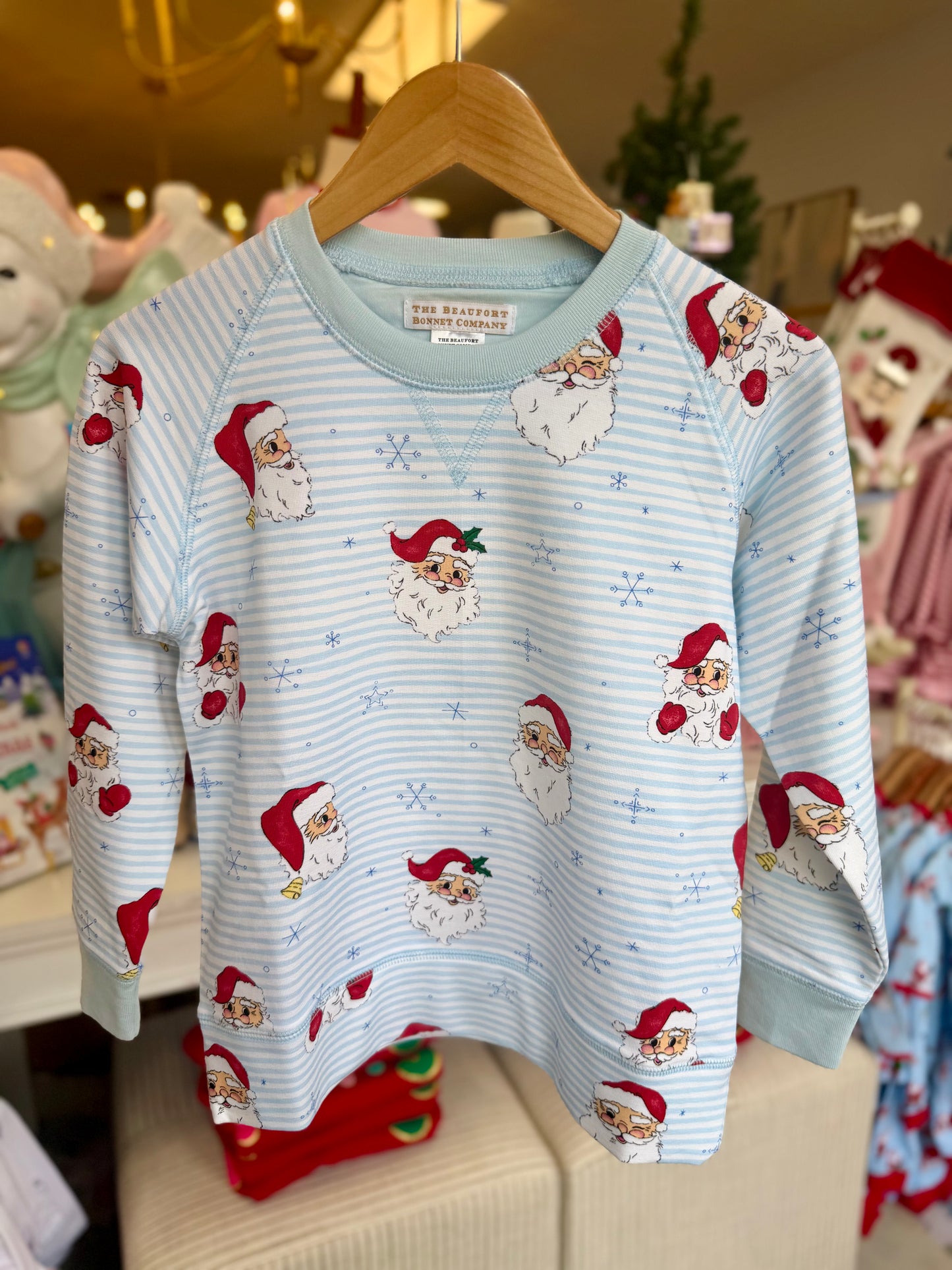 Dear Santa/Buckhead Blue Stripe Boy's Cassidy Comfy Crewneck