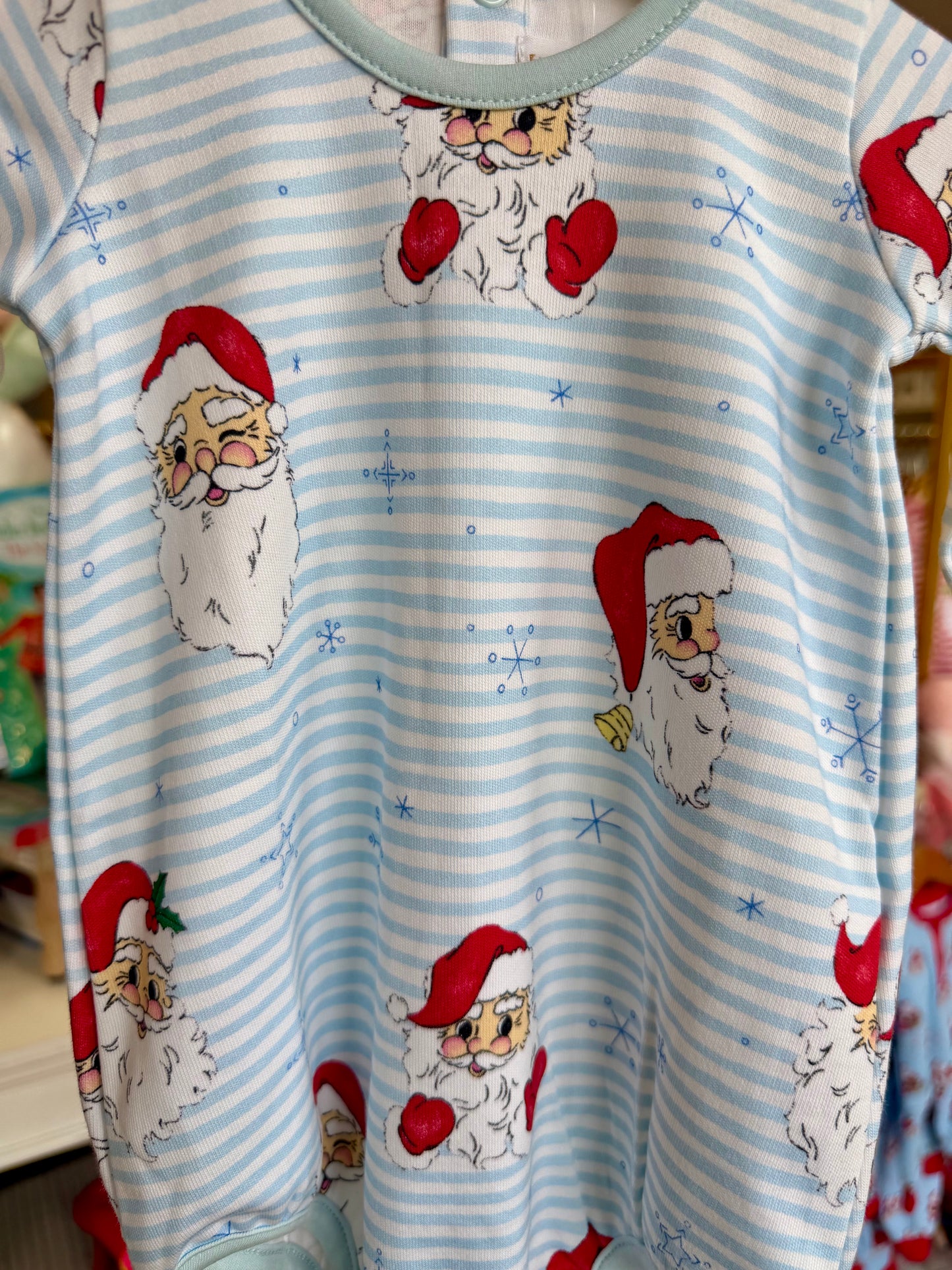 Dear Santa/Buckhead Blue Stripe Long Sleeve Patton Play Bubble - Heavyweight