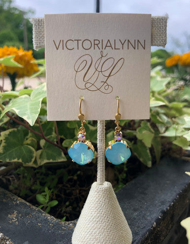 Victoria Lynn 12mm Crystal Top Dangle Earrings