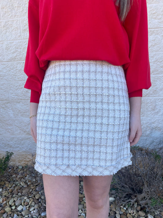 Back To Business Tweed Skirt