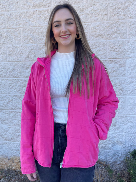 Join The Party Pink Quilted Jacket