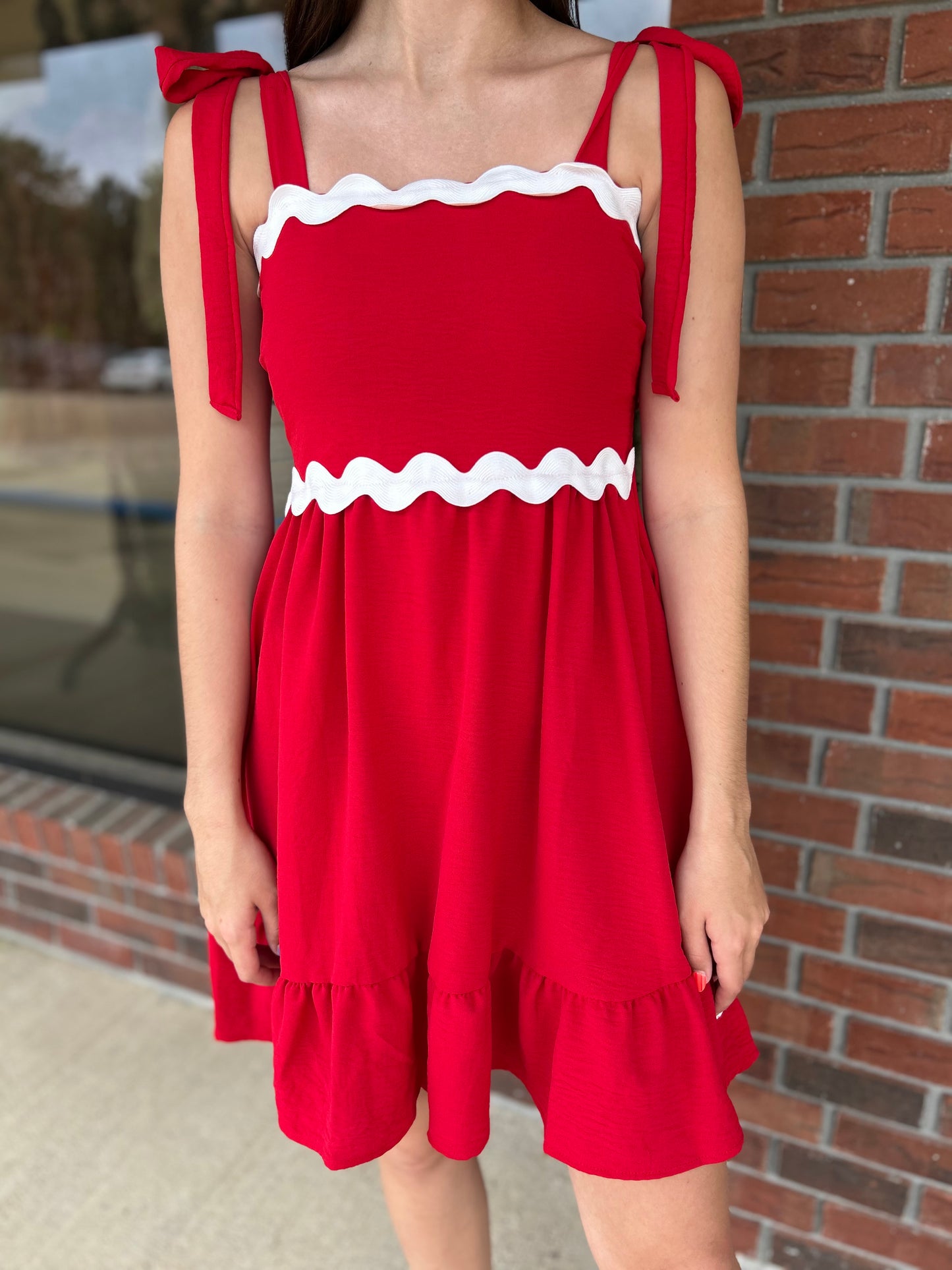 In The Grove Ricrac Smocked Babydoll Dress