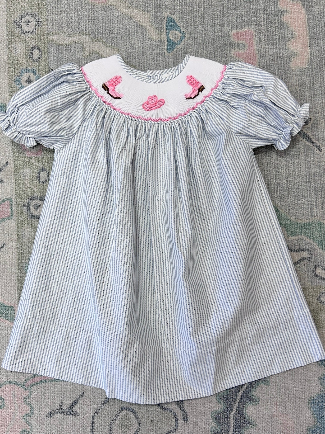Cowgirl Boots & Hat Smocked Dress