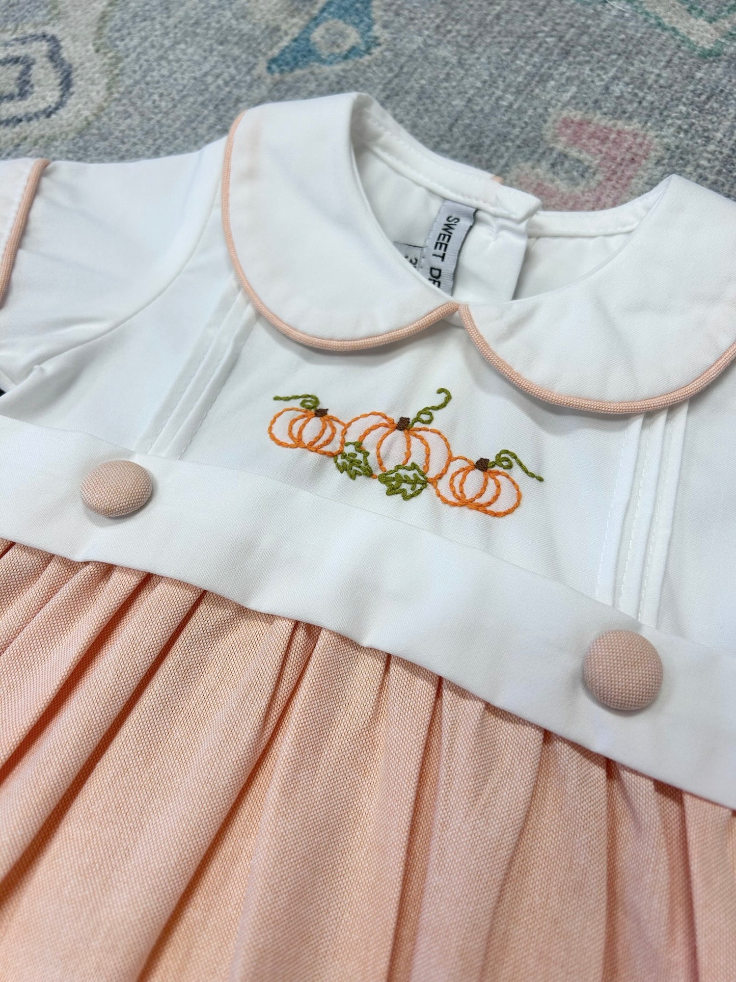 Pumpkin Embroidered Boy Bubble