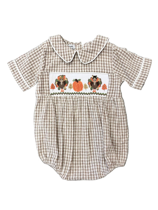 Turkey Smocked Boy Bubble