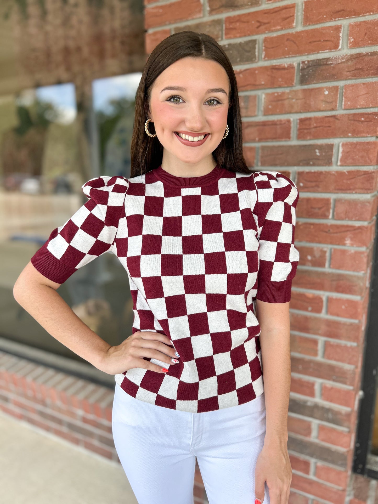 Check Me Out Burgundy Knit Top