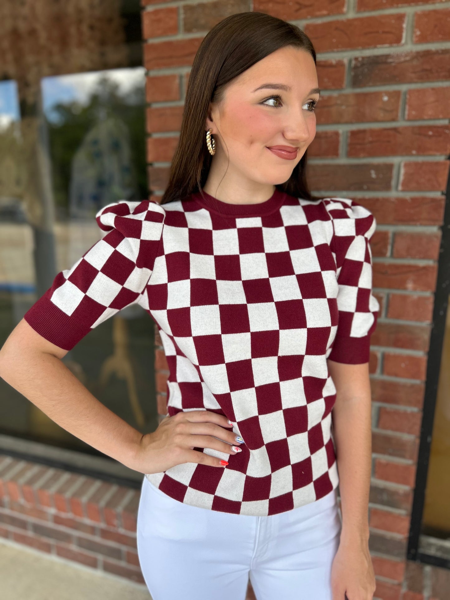 Check Me Out Burgundy Knit Top