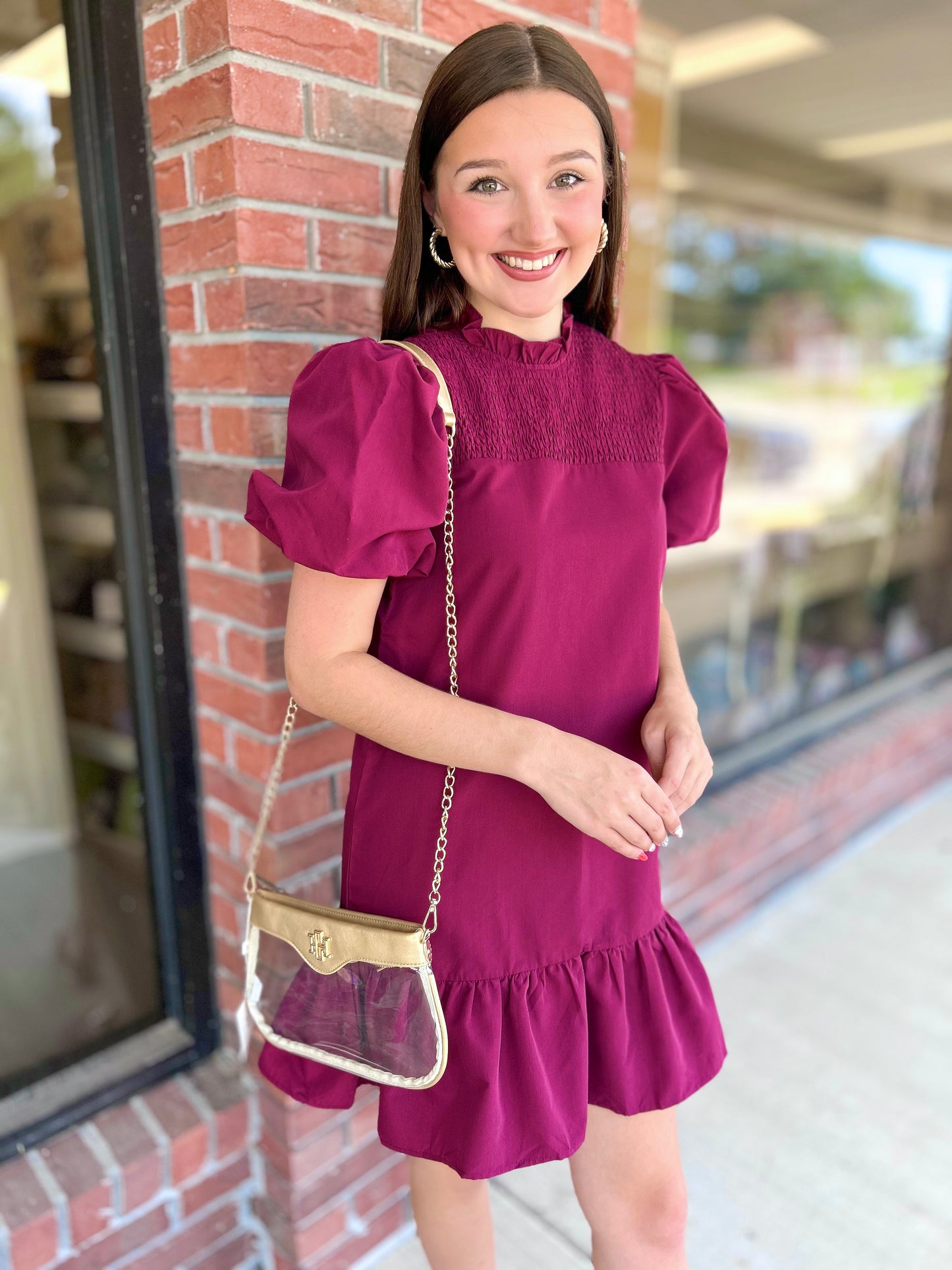 Down The Line Maroon Dress