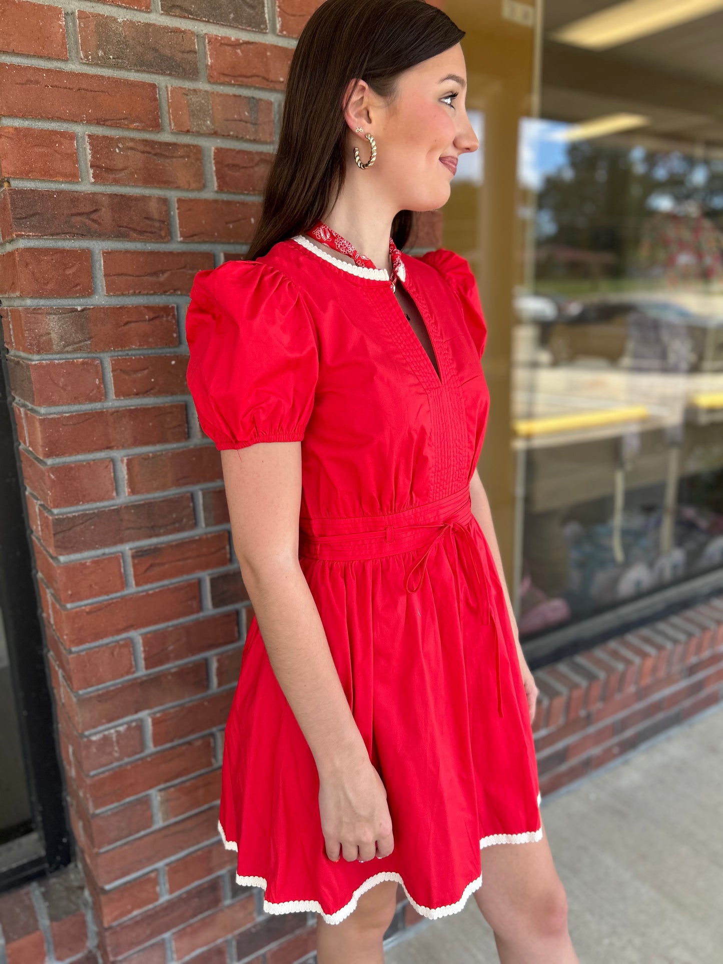 Hotty Toddy Red & White Trim Dress