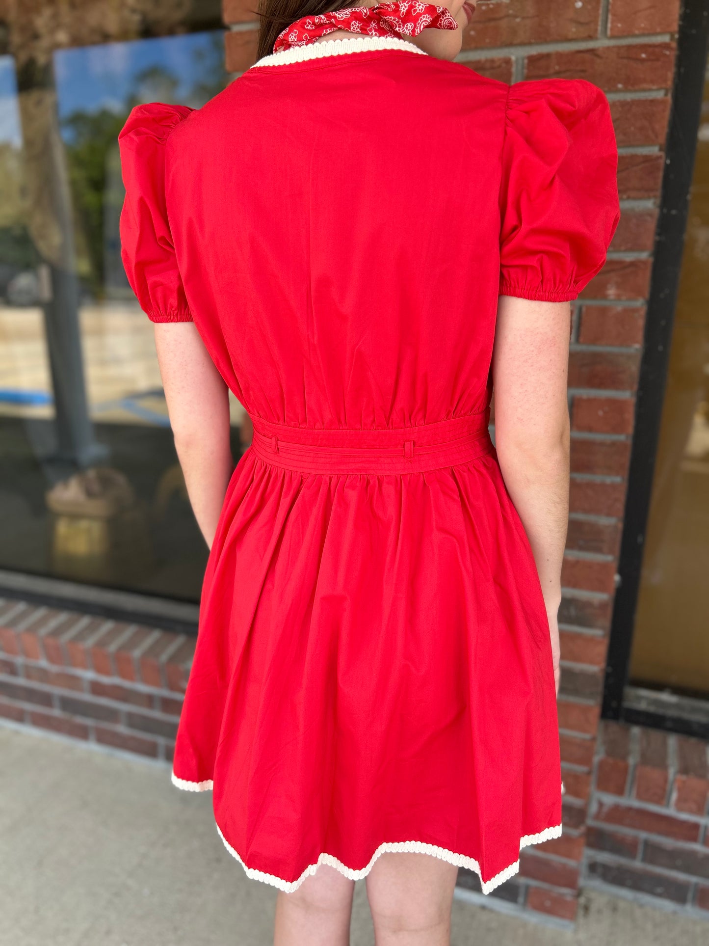 Hotty Toddy Red & White Trim Dress