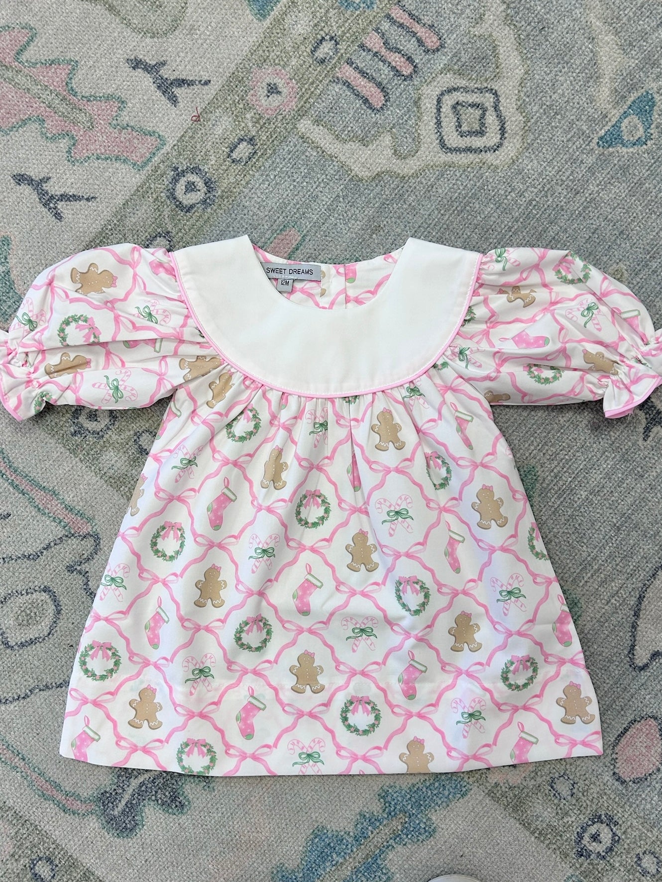 Christmas Bow Trellis Print Dress