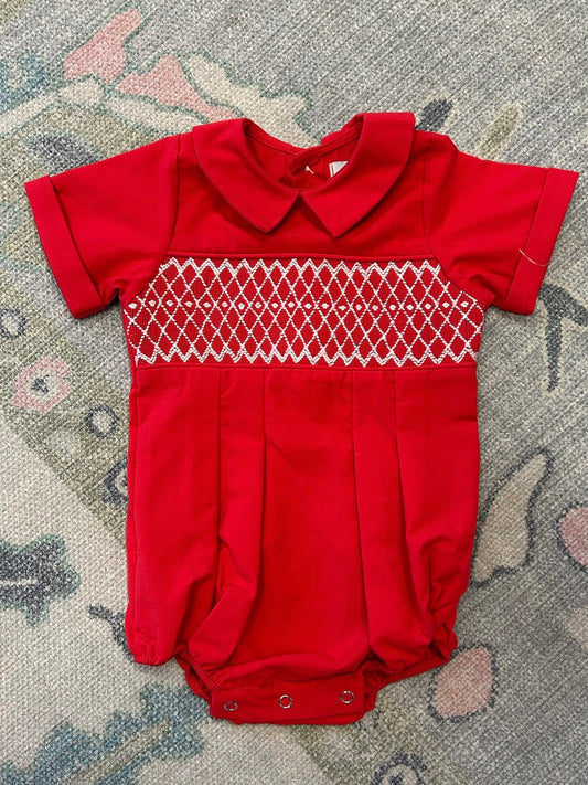 Joseph Red Smocked Boy Bubble