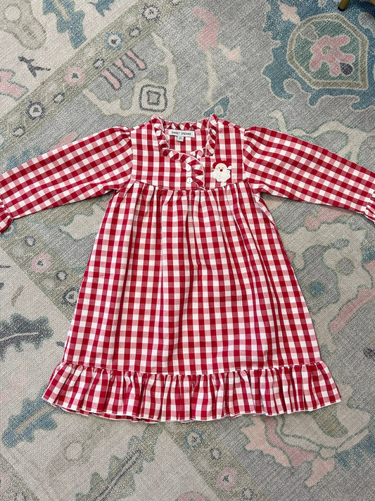 Santa Embroidered Girl Night Gown