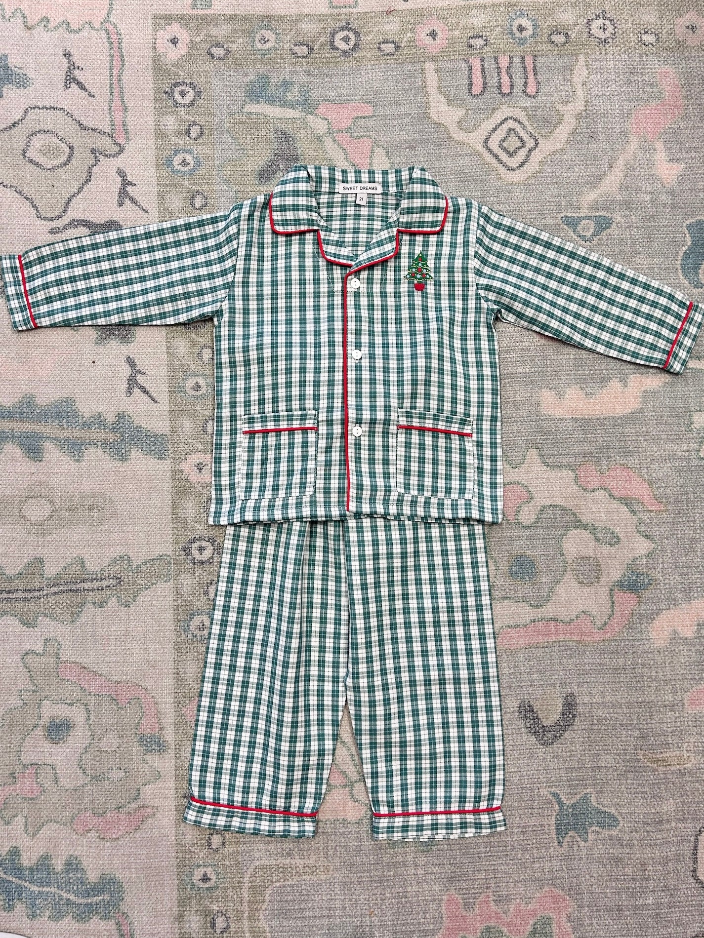 Christmas Tree Embroidered Boy Pajamas