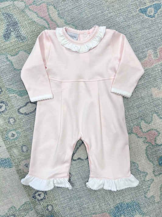 Light Pink Coverall with Ruffle and Trim