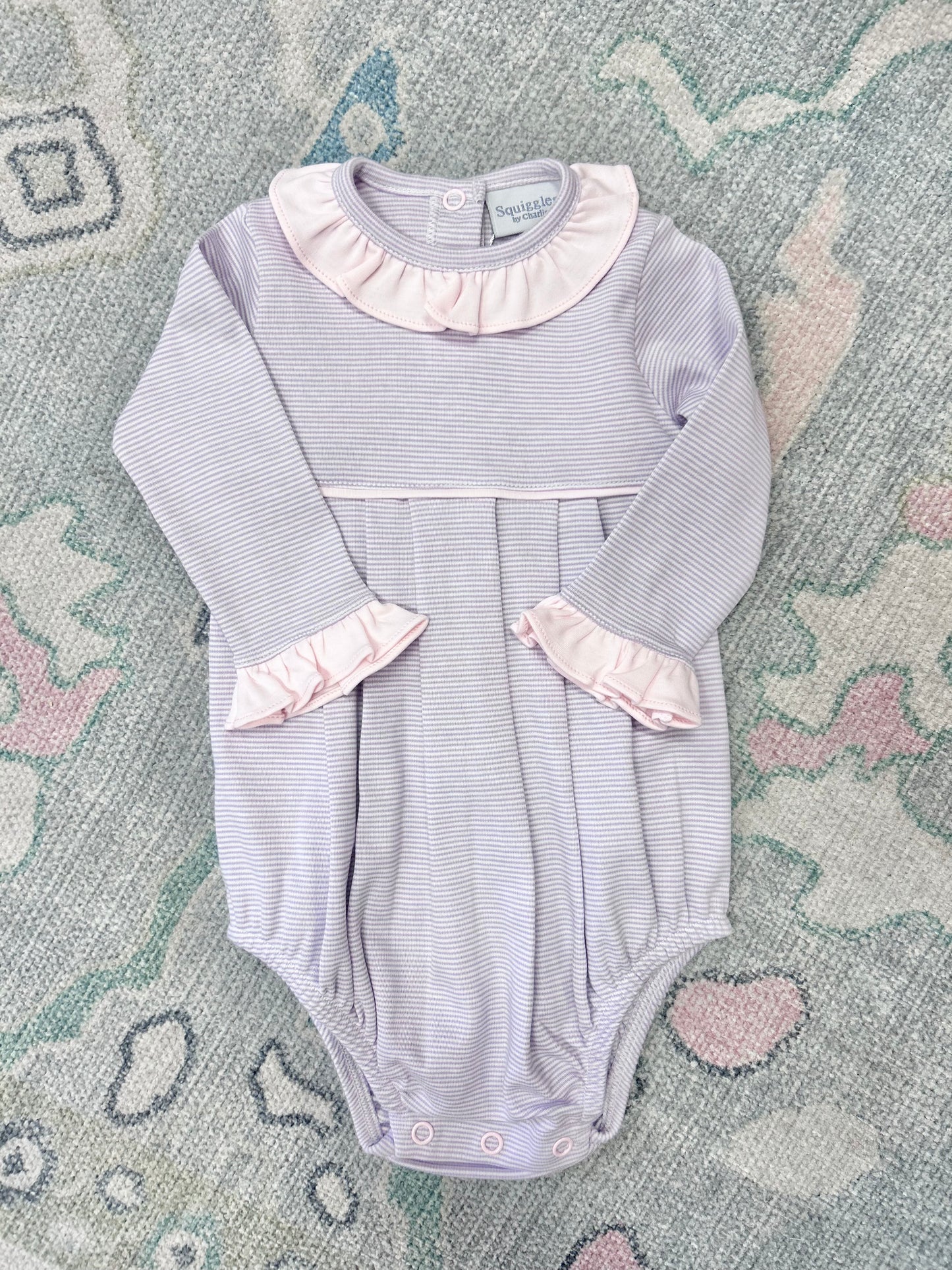 Pink/Purple Pleated Bubble with Ruffle